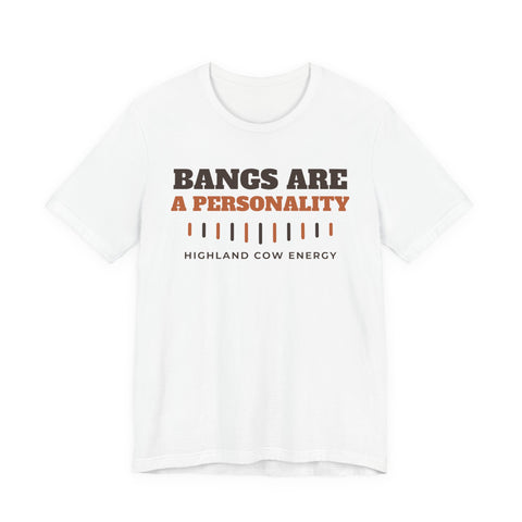 Highland Cow Shirt - Bangs Are a Personality Tee - original t-shirt design by Pastime Goods