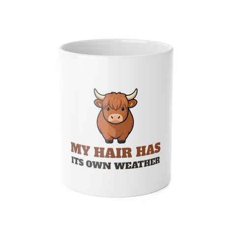 Highland Cow Mug - My Hair Has Its Own Weather Coffee Cup | Cow Lover Gift