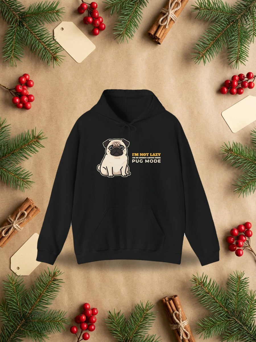 I'm Not Lazy, I'm on Energy Saving Mode Hoodie in a styled flat lay product photo