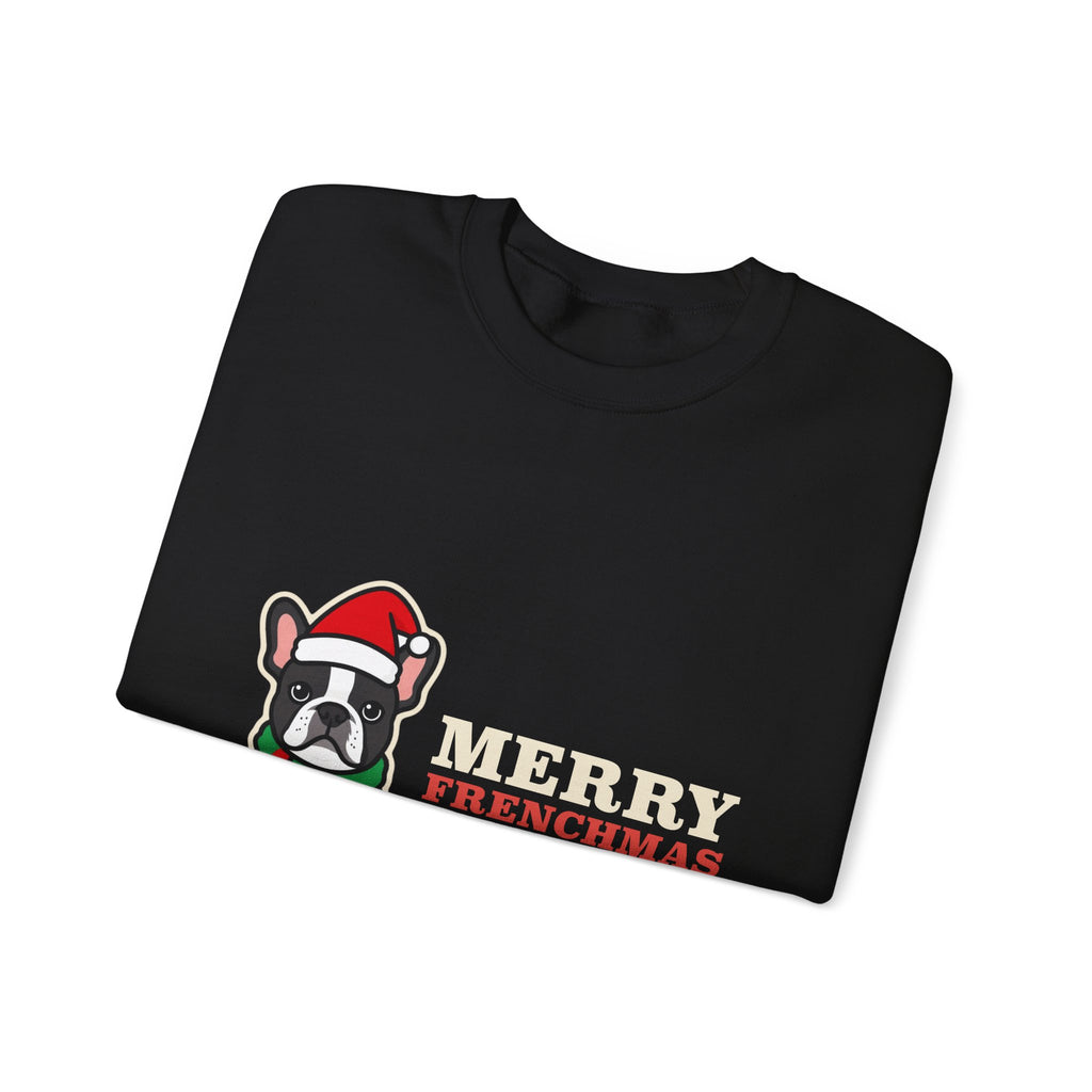 French Bulldog Christmas Crewneck Sweatshirt | Merry Frenchmas Frenchie Sweatshirt | Frenchie Mom Dog Christmas Gift