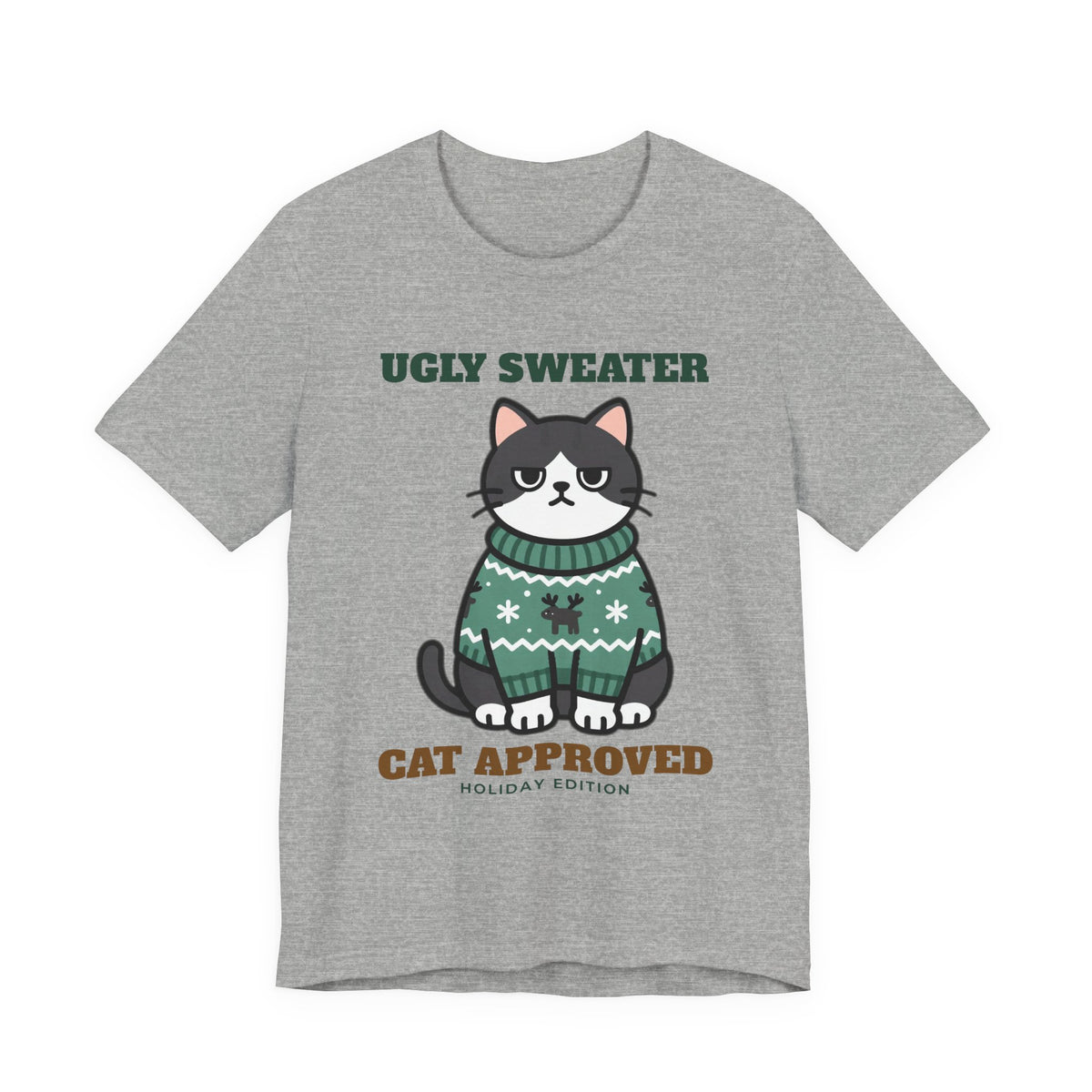 Cat Approved Ugly Christmas Sweater Tee