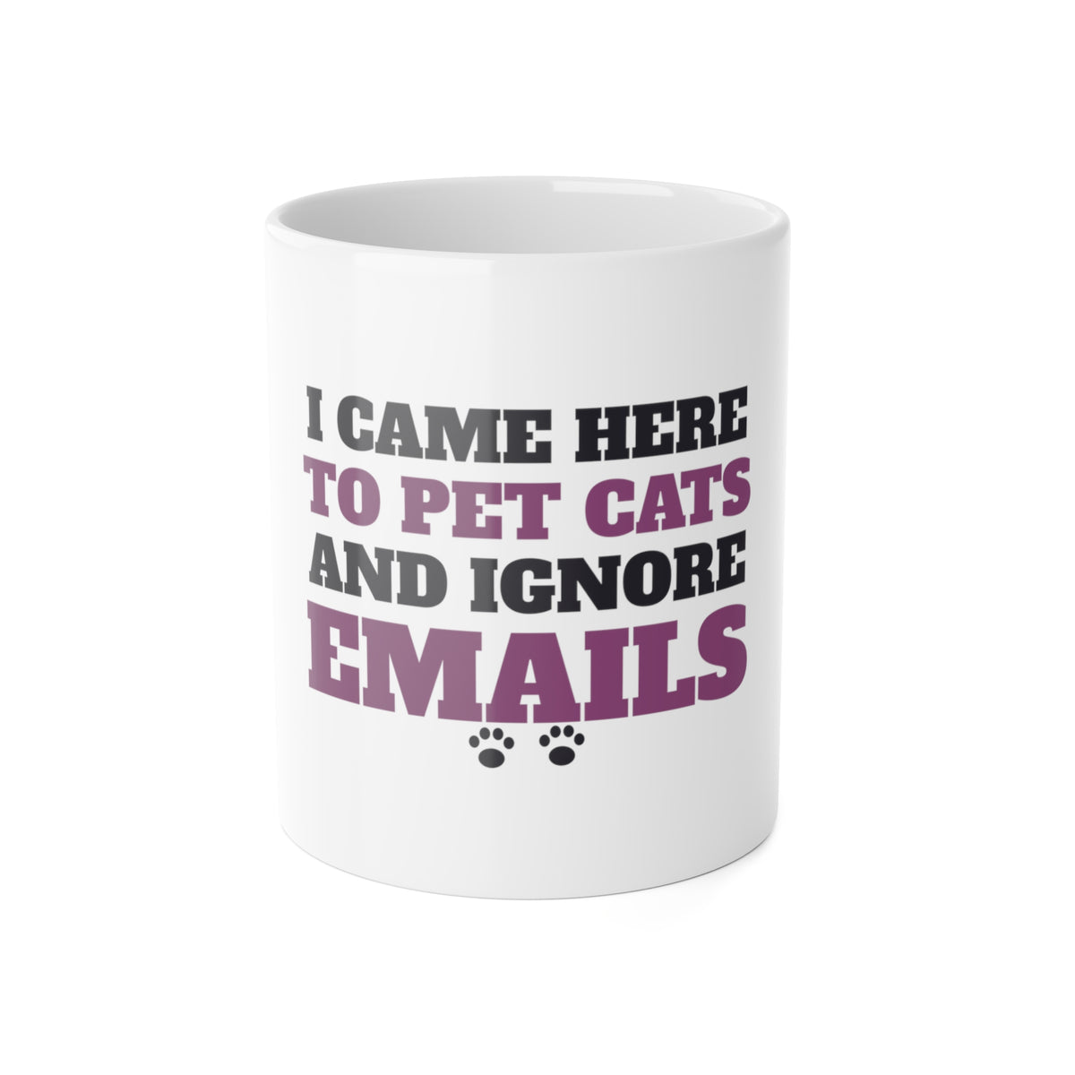 Funny Cat Mug - I Came Here to Pet Cats and Ignore Emails Coffee Cup | Cat Lover Gift