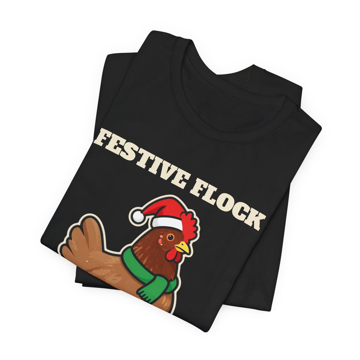 Festive Flock Chicken Christmas Tee