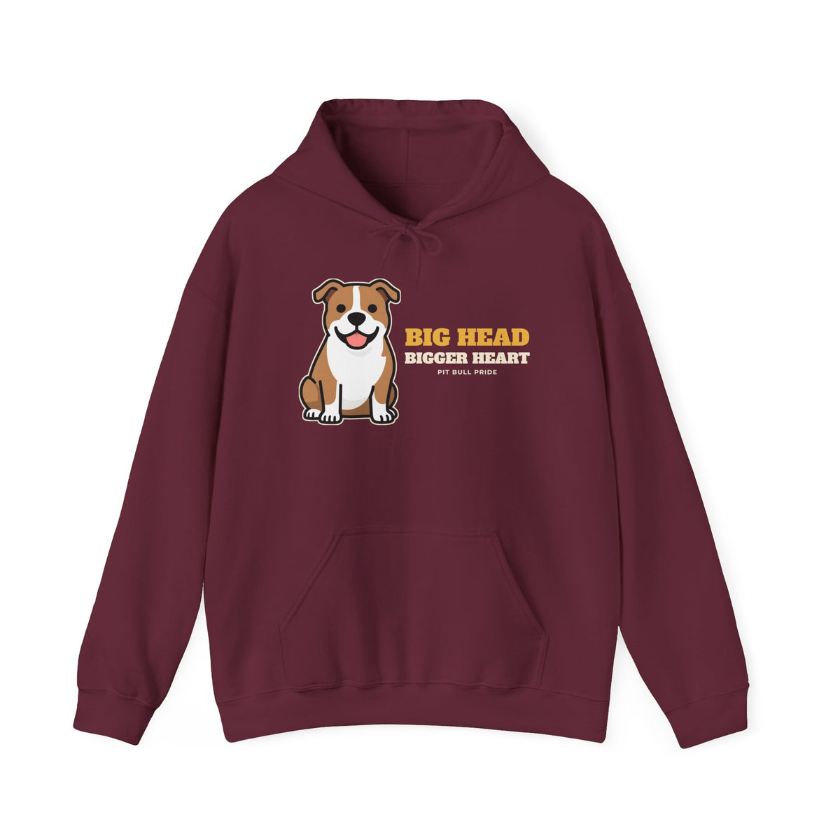 Big Head, Bigger Heart Pit Bull Hoodie | Pit Bull Gift