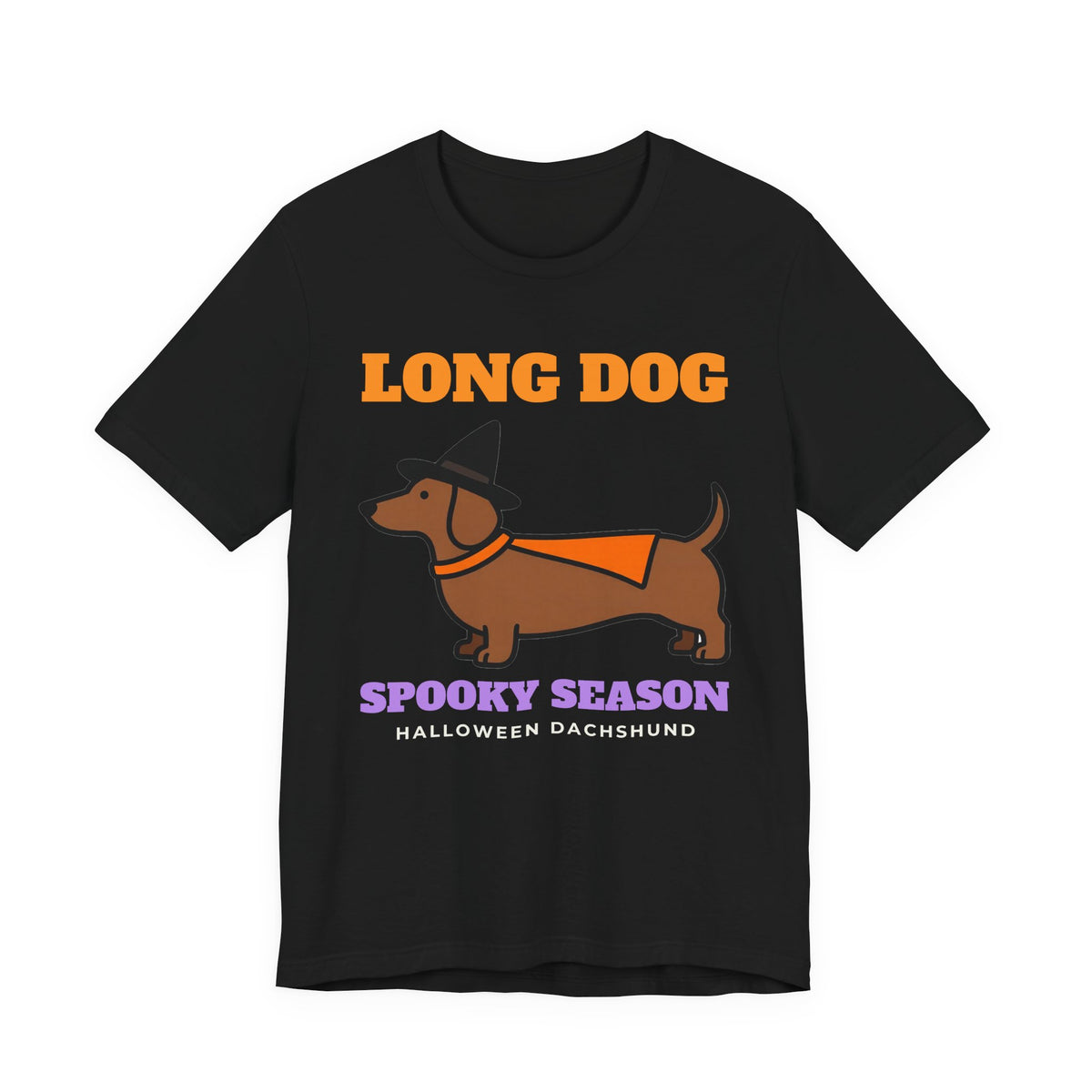Dachshund Halloween Shirt - Long Dog Spooky Season Tee - original t-shirt design by Pastime Goods