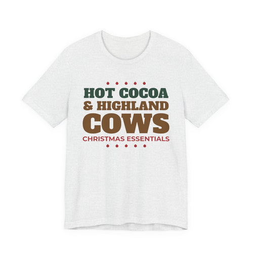 Hot Cocoa and Highland Cows Christmas Tee