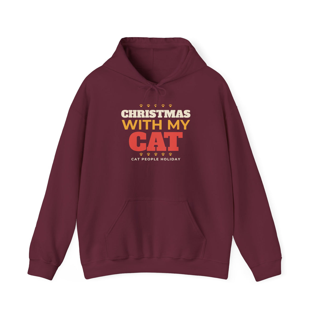 Christmas With My Cat hoodie - alternate angle, cat gift by Passtime Goods