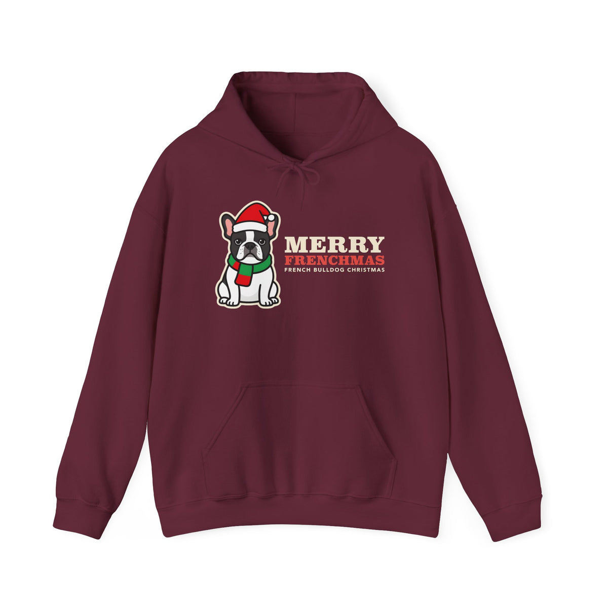 French Bulldog Christmas Hoodie | Merry Frenchmas Frenchie Sweatshirt | Frenchie Mom Dog Christmas Gift