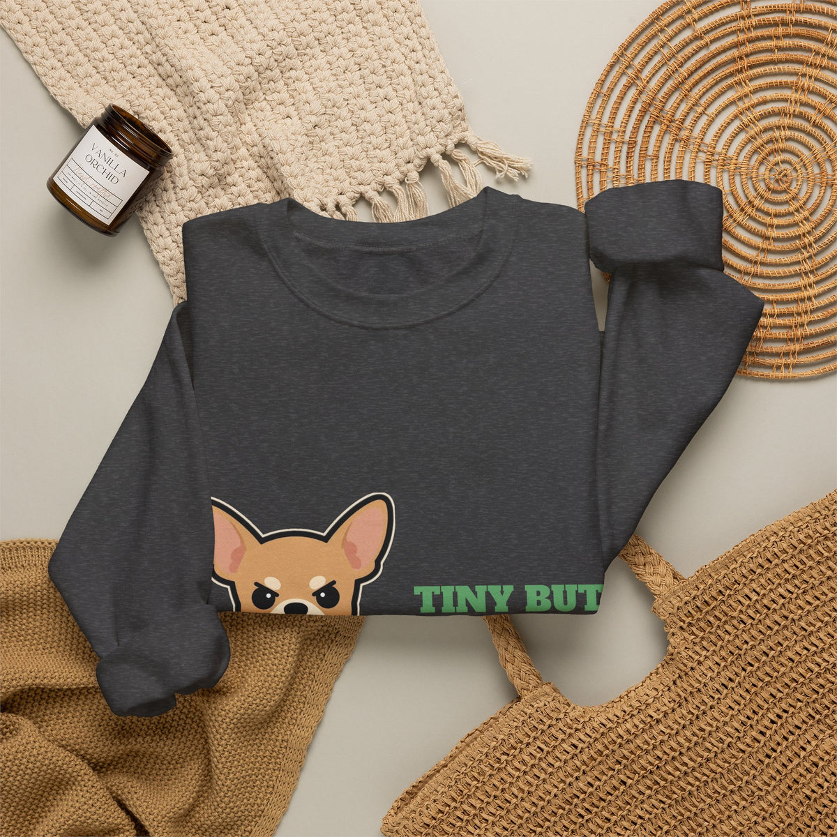 Tiny But Terrifying Chihuahua Crewneck Sweatshirt | Chihuahua Gift