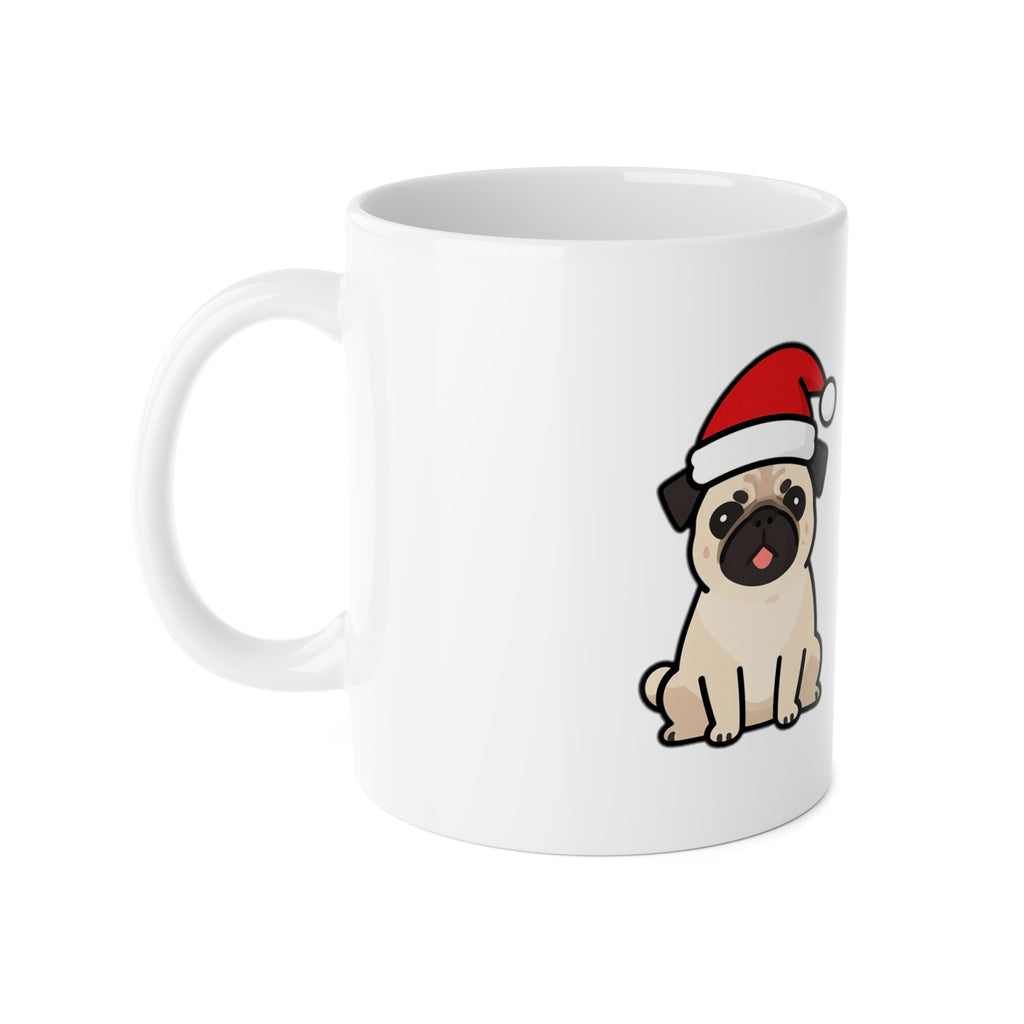 Pug Christmas Mug, Pug the Halls With Snorts of Joy Coffee Cup, Funny Pug Mom Gift, Pug Dad Gift, Pug Lover Ceramic Mug 11oz