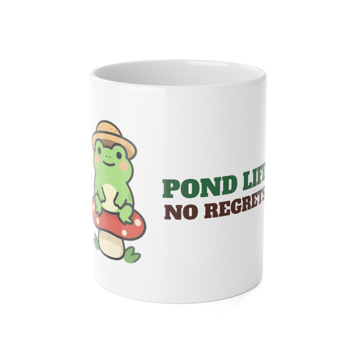 Cottagecore Frog Mug - Pond Life, No Regrets Coffee Cup - original mug design by Pastime Goods