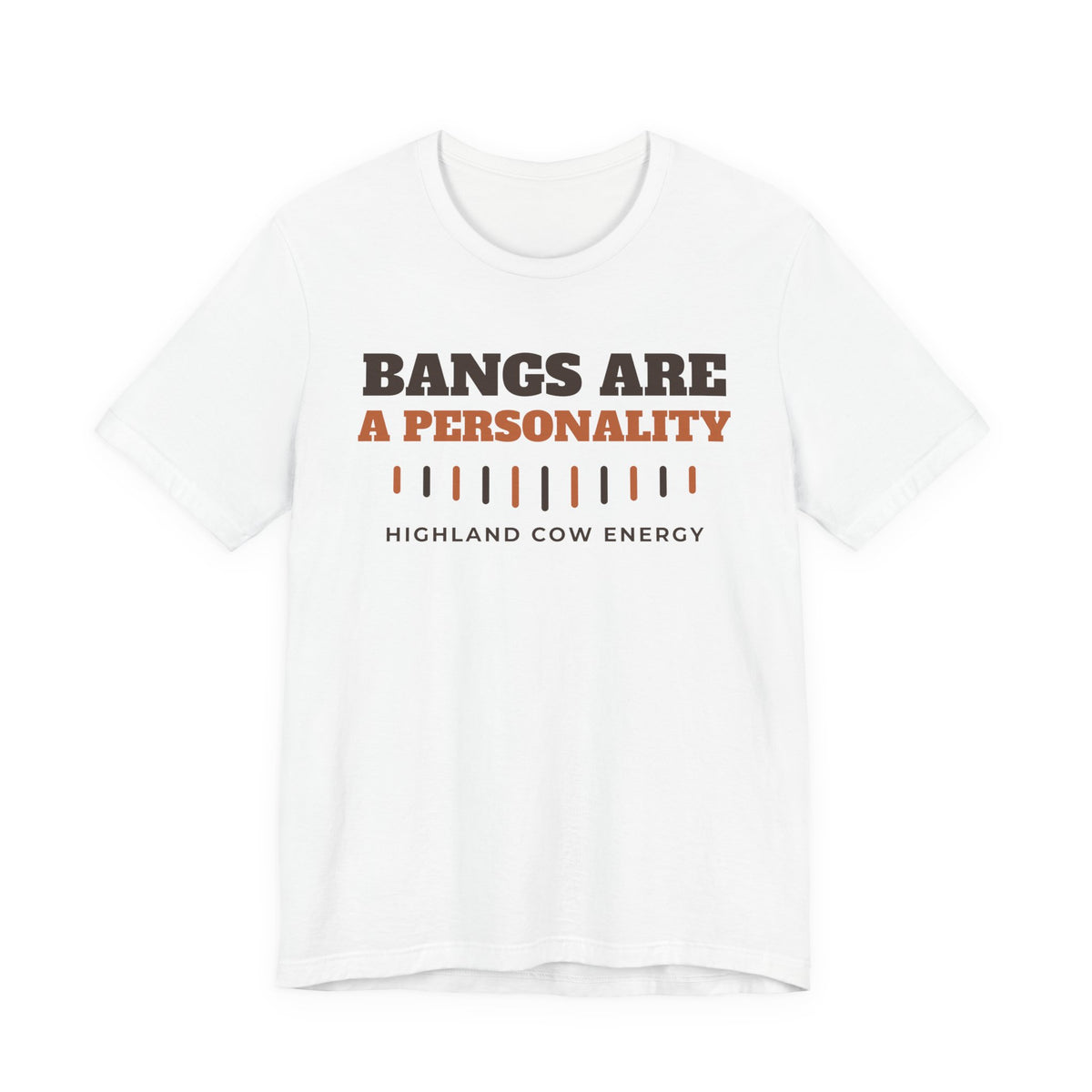 Highland Cow Shirt - Bangs Are a Personality Tee - original t-shirt design by Pastime Goods