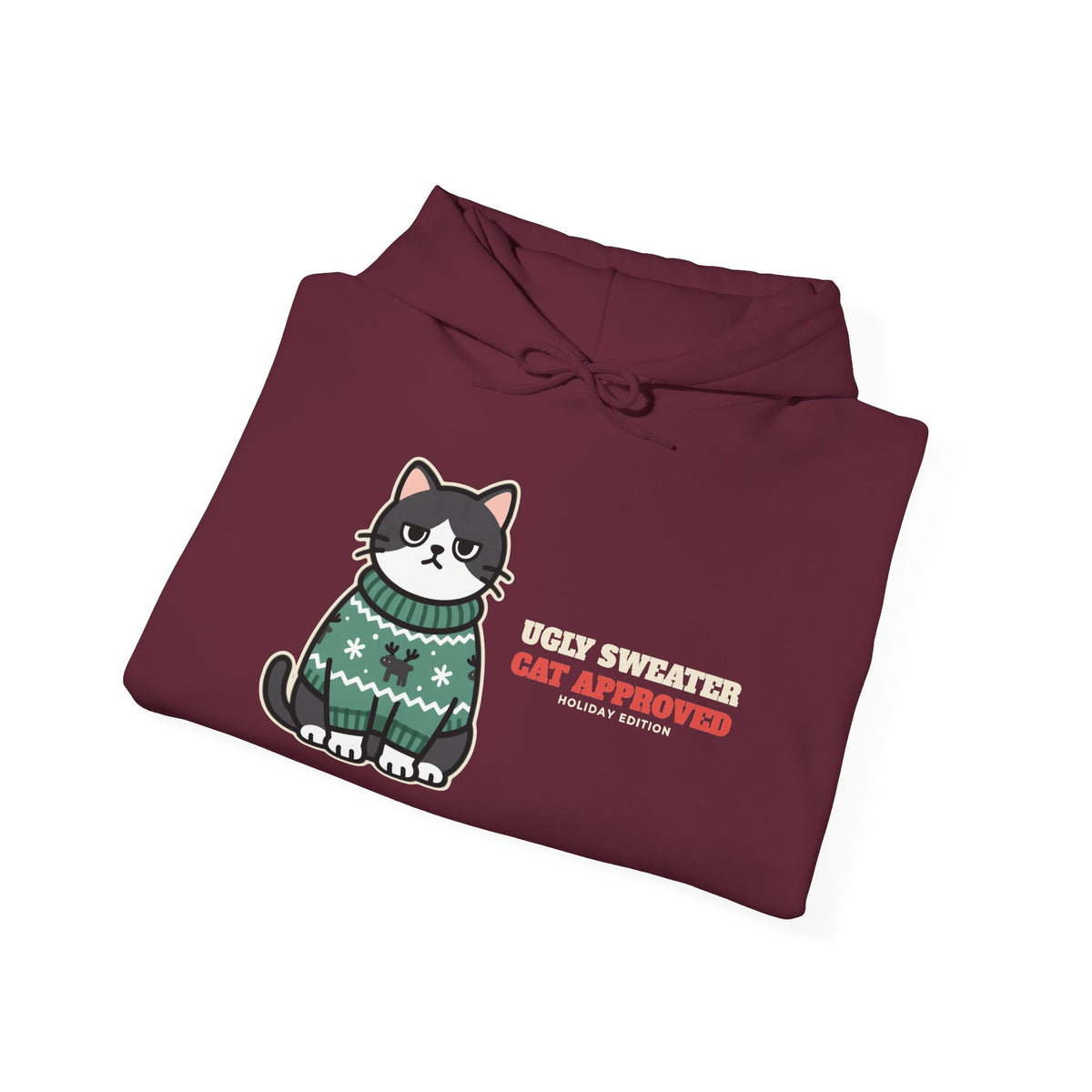 Cat Approved Ugly Christmas Sweater Hoodie