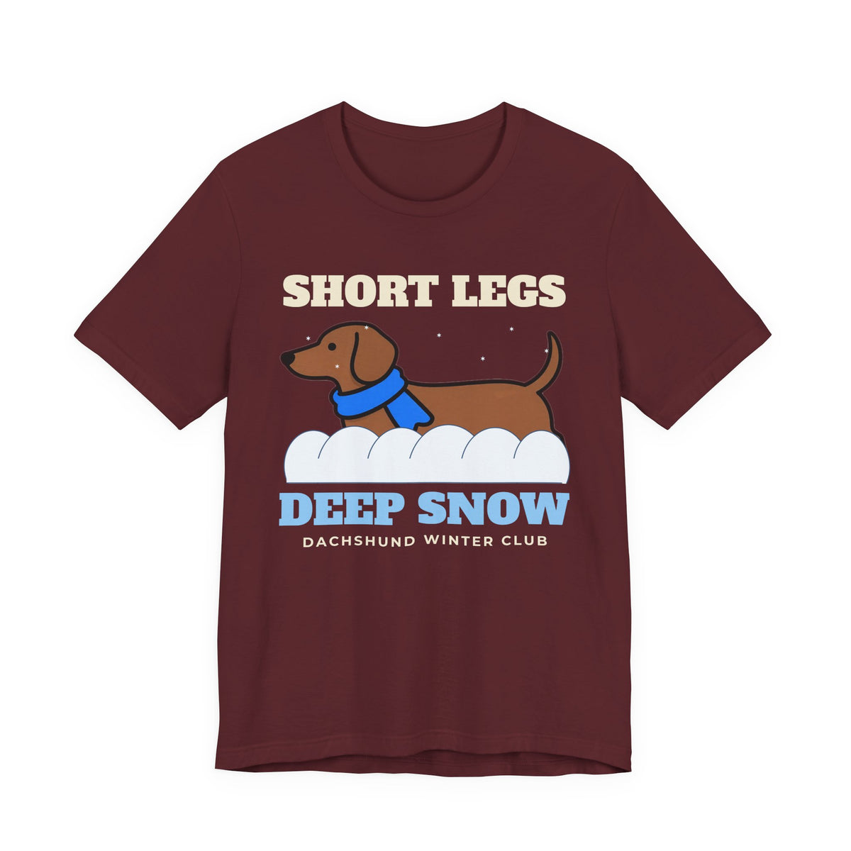 Dachshund Christmas Shirt - Short Legs, Deep Snow Tee - product photo 2, dachshund gift by Pastime Goods