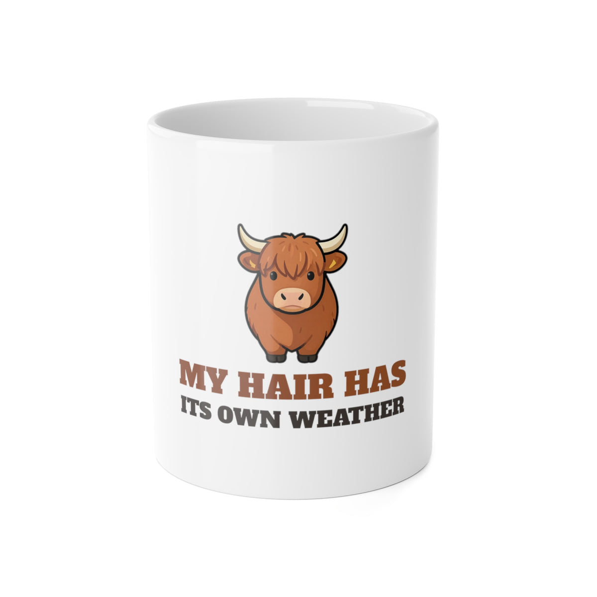 Highland Cow Mug - My Hair Has Its Own Weather Coffee Cup | Cow Lover Gift