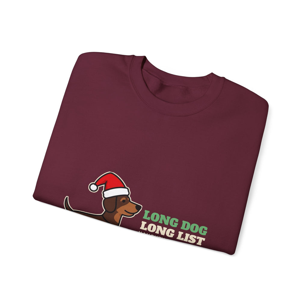 Long Dog, Long List Dachshund Christmas Crewneck Sweatshirt | Dachshund Gift