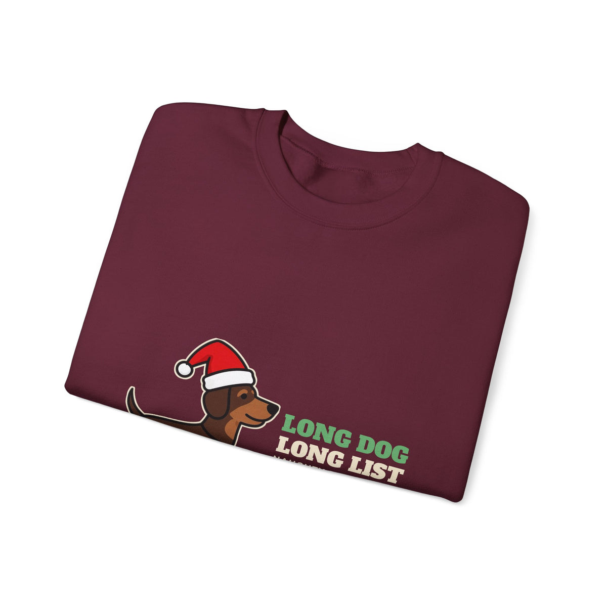 Long Dog, Long List Dachshund Christmas Crewneck Sweatshirt | Dachshund Gift