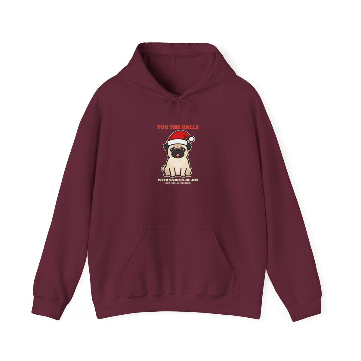 Pug the Halls Christmas Hoodie - pug mom and dad Christmas gift sweatshirt (photo 2)