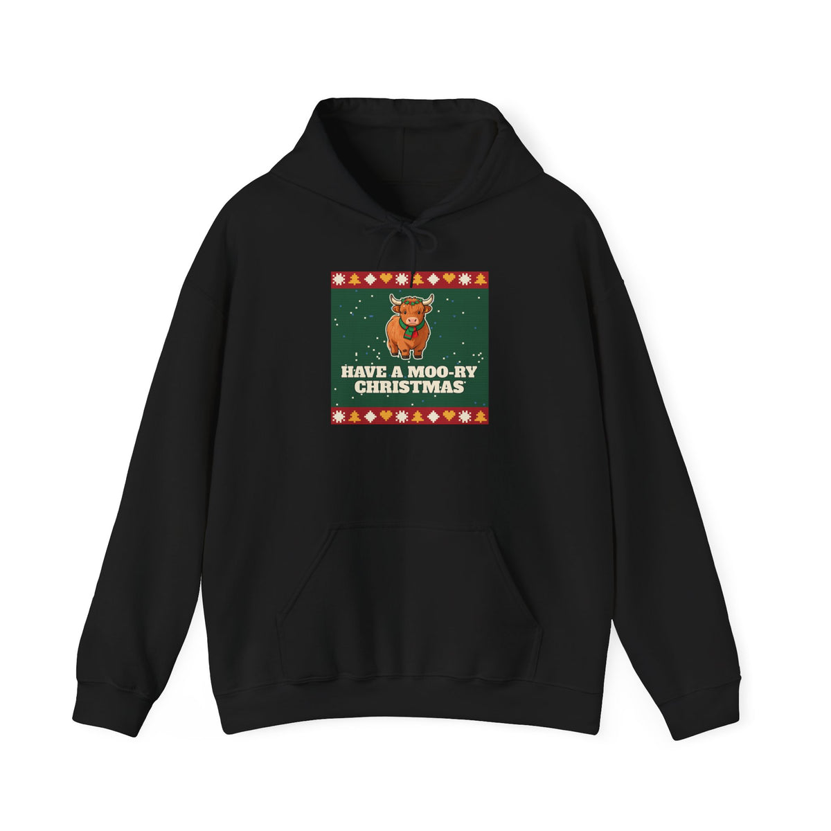Moo-ry Christmas Ugly Sweater Hoodie