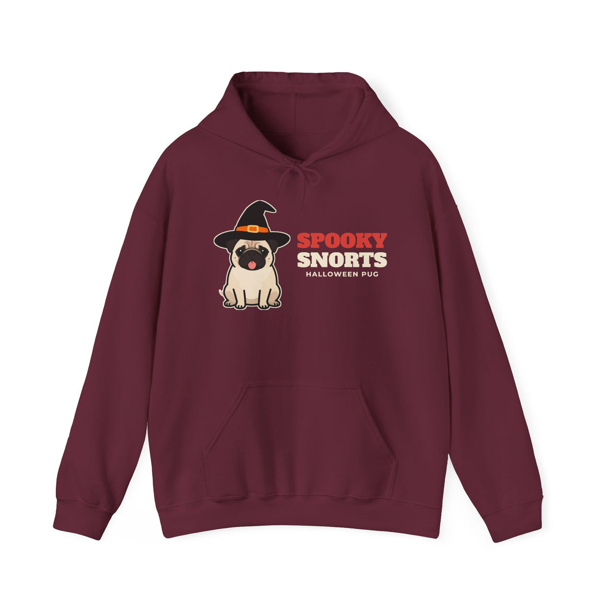 Spooky Snorts Halloween Pug Hoodie - pug mom and dad gift sweatshirt (photo 2)