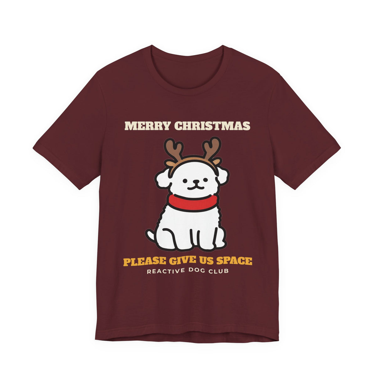 Reactive Dog Christmas Shirt - Please Give Us Space Tee - product photo 2, dog gift by Pastime Goods