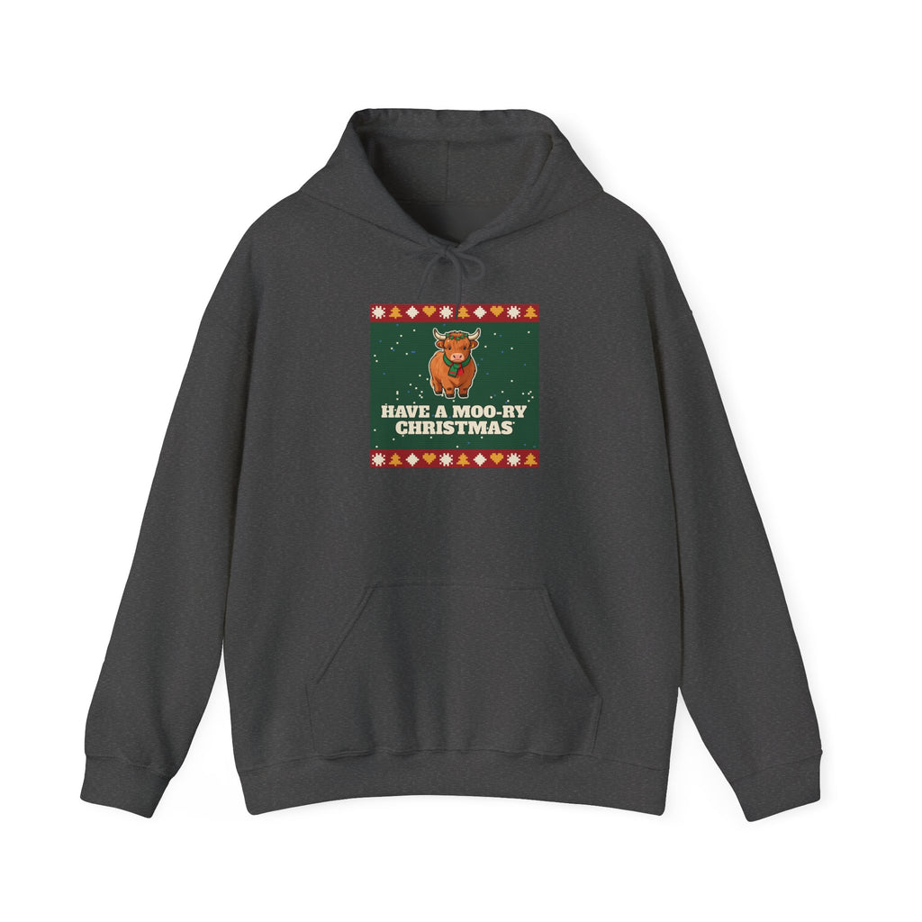 Moo-ry Christmas Ugly Sweater Hoodie
