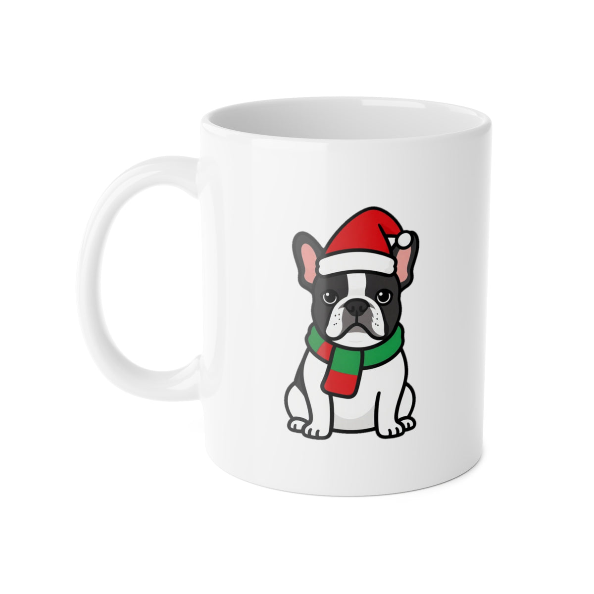 French Bulldog Christmas Mug | Merry Frenchmas Frenchie Coffee Cup | Frenchie Mom Dog Christmas Gift