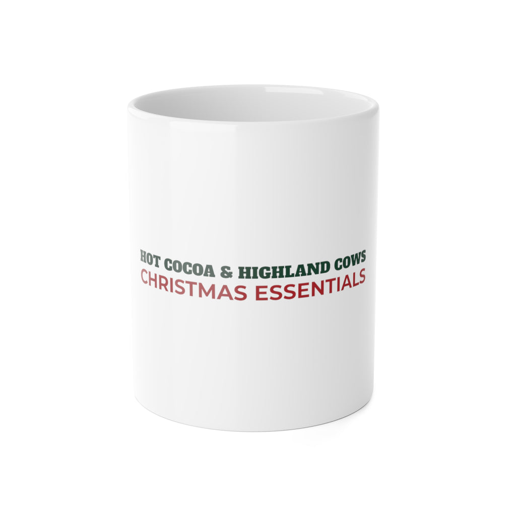 Hot Cocoa and Highland Cows Christmas Mug - original mug design by Pastime Goods
