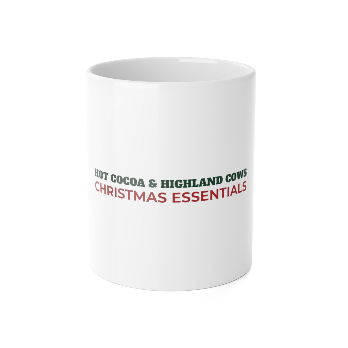 Hot Cocoa and Highland Cows Christmas Mug - original mug design by Pastime Goods