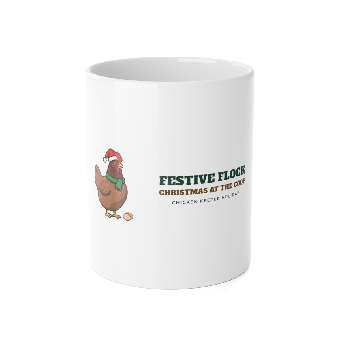Festive Flock Chicken Christmas Mug - original mug design by Pastime Goods