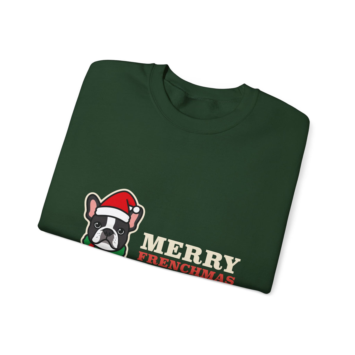 French Bulldog Christmas Crewneck Sweatshirt | Merry Frenchmas Frenchie Sweatshirt | Frenchie Mom Dog Christmas Gift