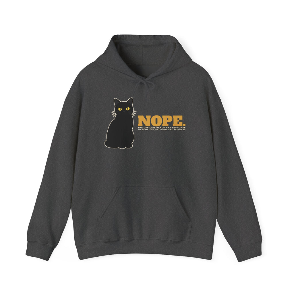 Nope. Funny Black Cat Hoodie | Black Cat Lover Gift