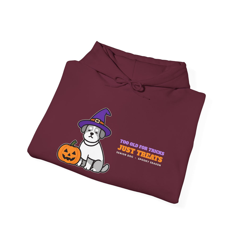 Halloween Dog Hoodie - Too Old for Tricks, Just Treats | Senior Dog Gift