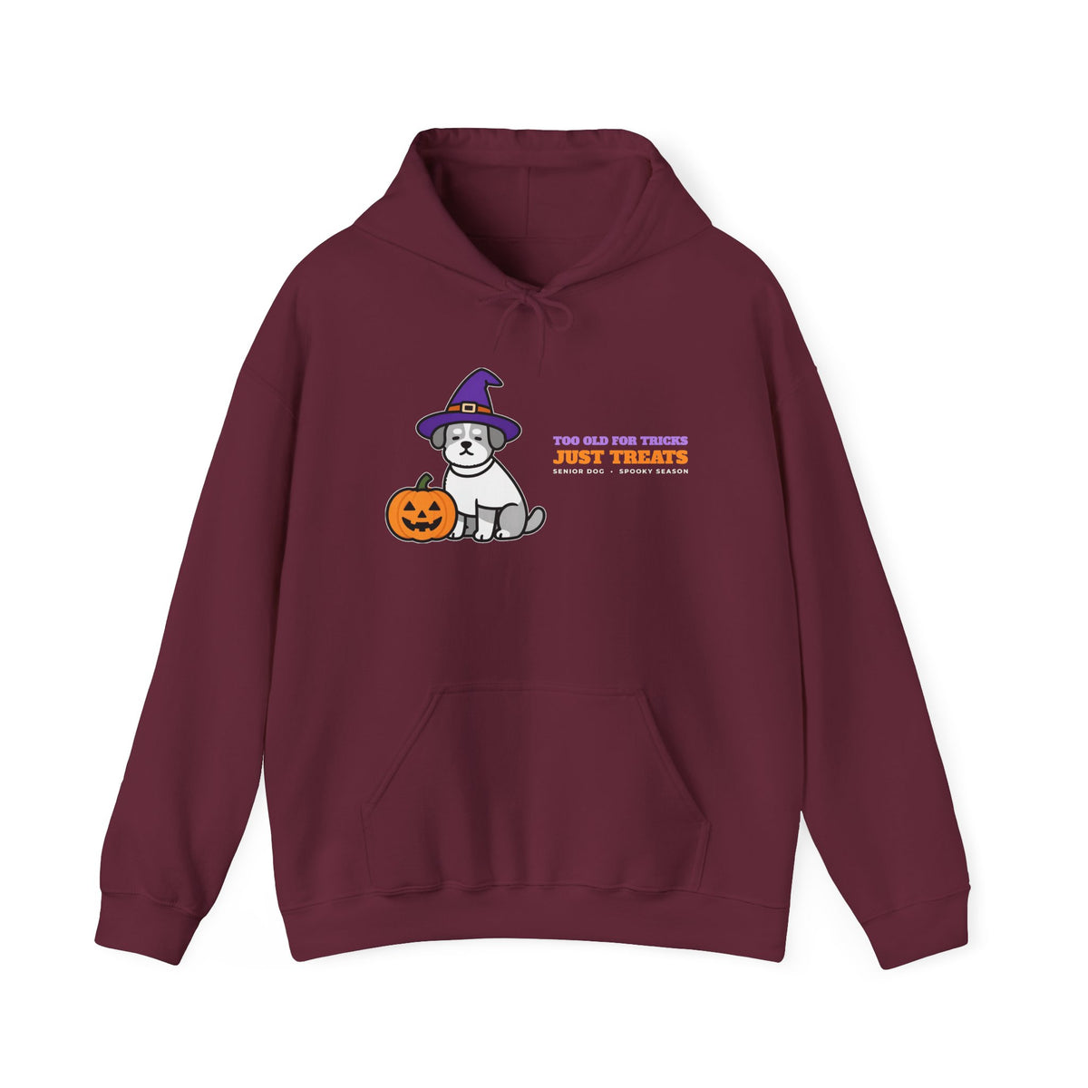 Halloween Dog Hoodie - Too Old for Tricks, Just Treats | Senior Dog Gift