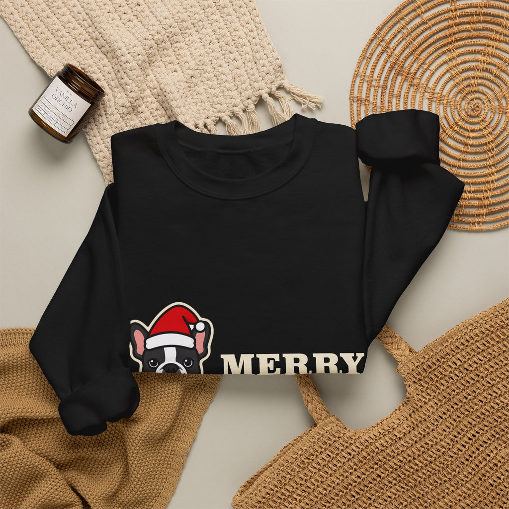French Bulldog Christmas Crewneck Sweatshirt | Merry Frenchmas Frenchie Sweatshirt | Frenchie Mom Dog Christmas Gift