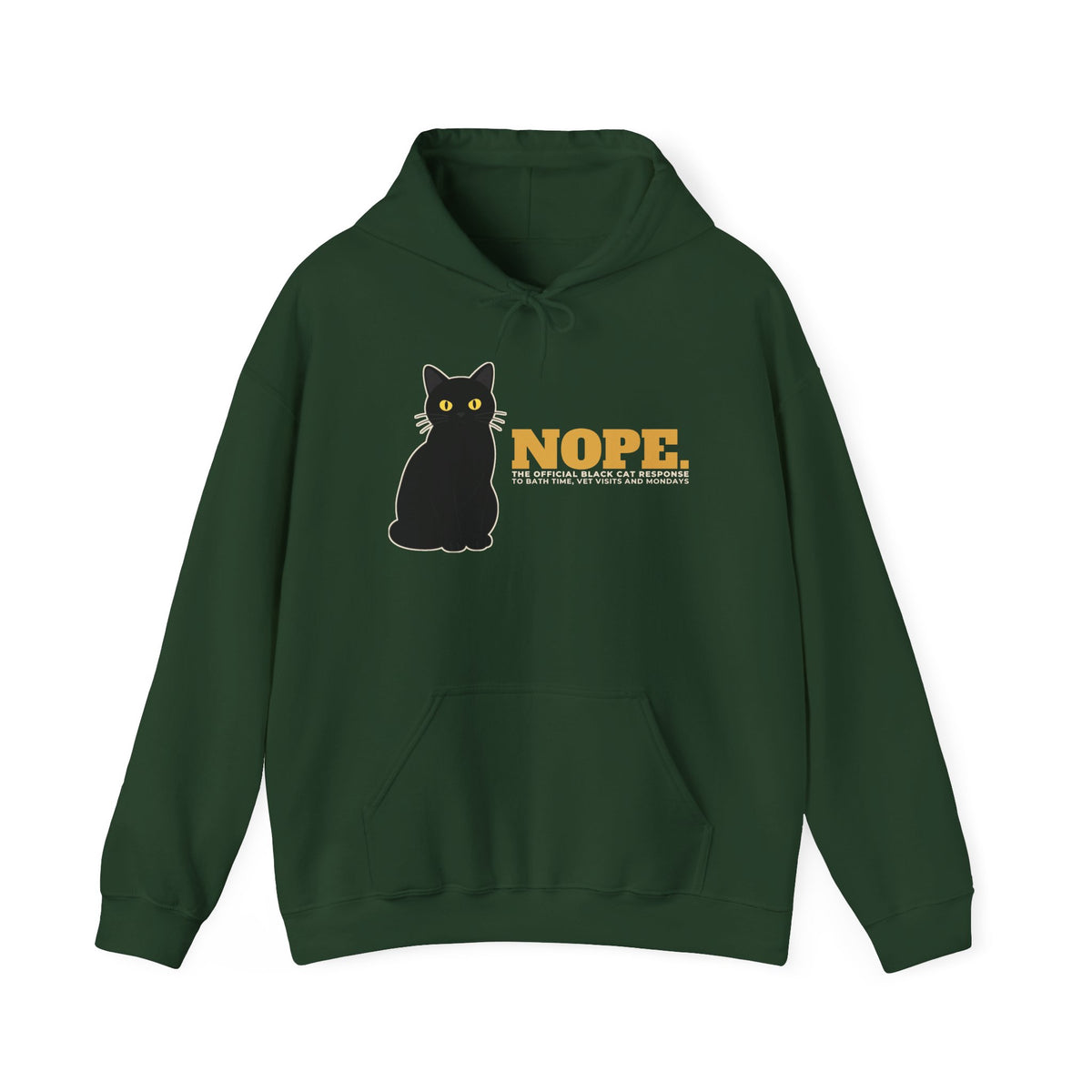 Nope. Funny Black Cat Hoodie | Black Cat Lover Gift