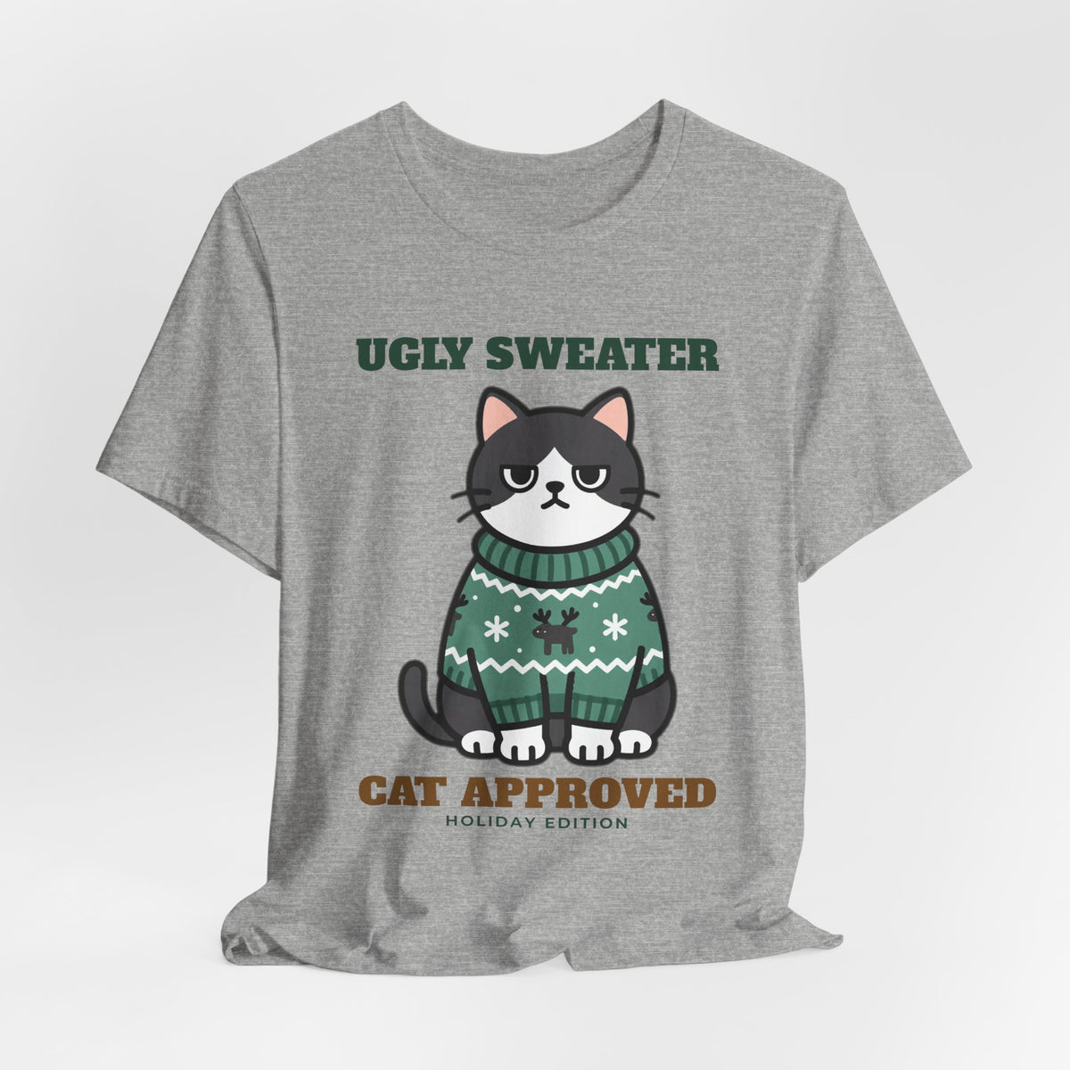 Cat Approved Ugly Christmas Sweater Tee