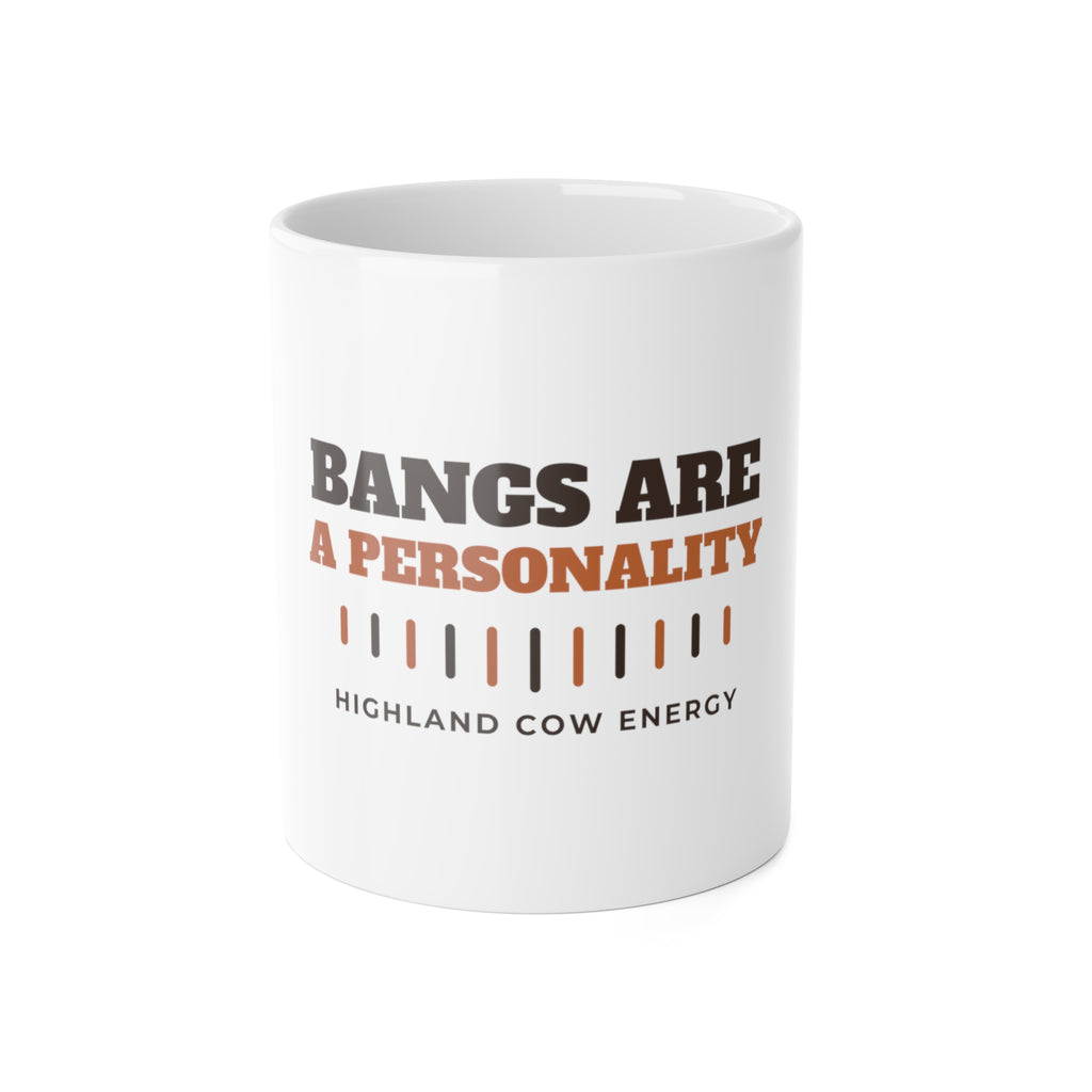 Highland Cow Mug - Bangs Are a Personality Coffee Cup | Highland Cow Gift