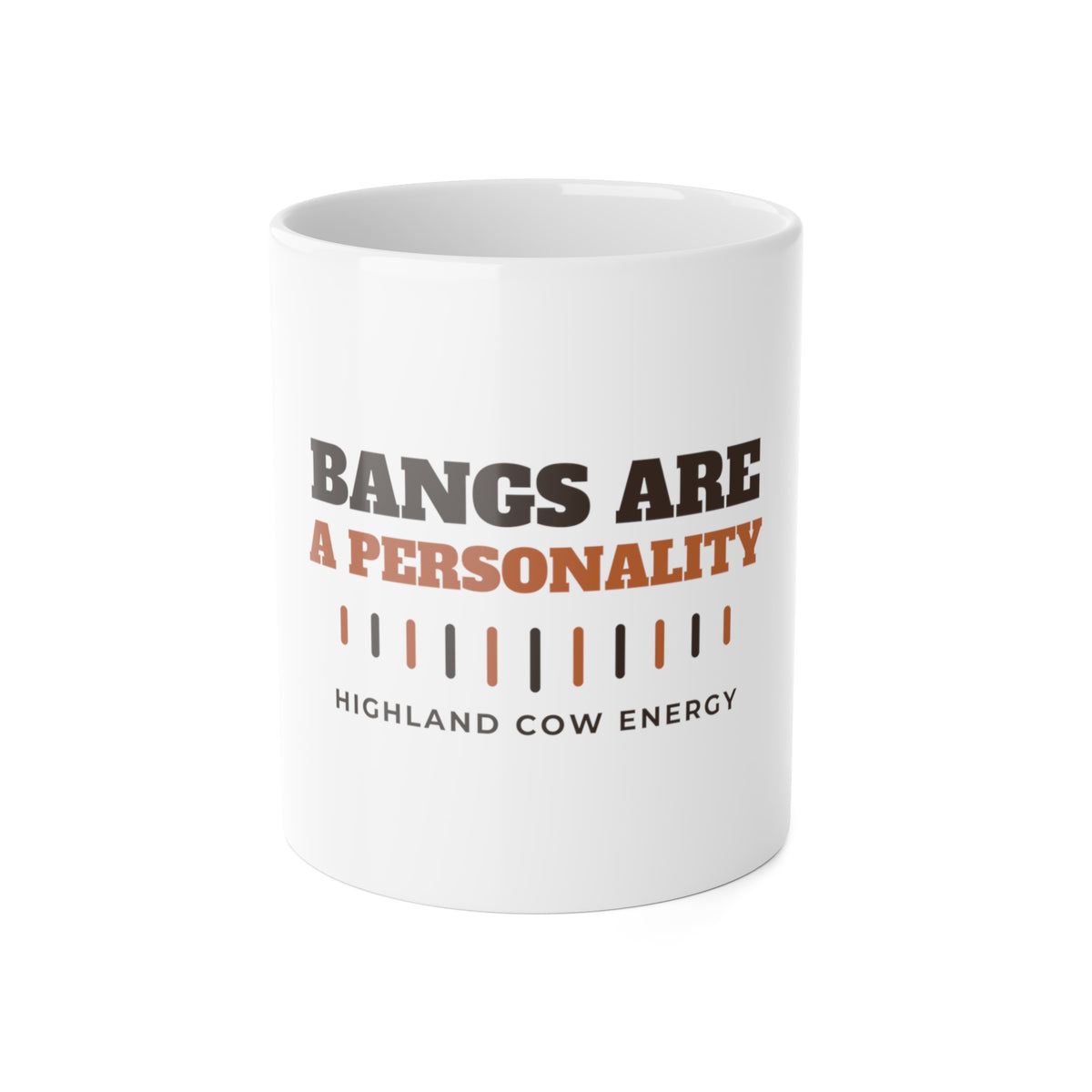 Highland Cow Mug - Bangs Are a Personality Coffee Cup | Highland Cow Gift