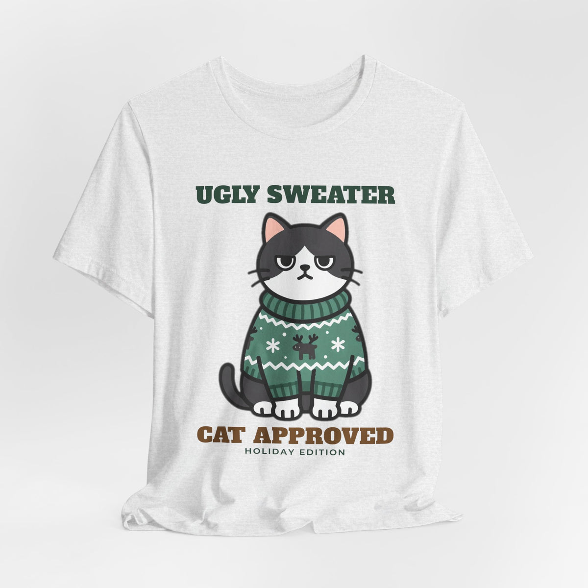 Cat Approved Ugly Christmas Sweater Tee