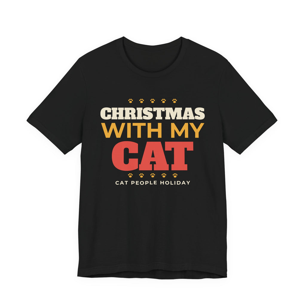 Christmas With My Cat Tee - product photo 4, cat gift by Pastime Goods