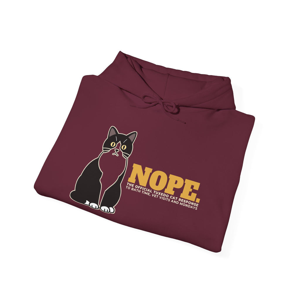Nope. Funny Tuxedo Cat Hoodie | Tuxedo Cat Lover Gift
