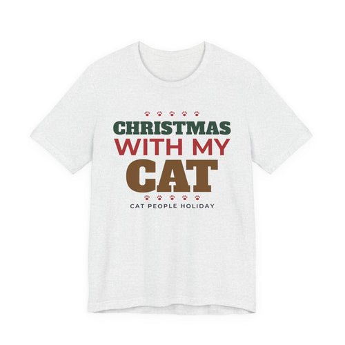 Christmas With My Cat Tee - product photo 2, cat gift by Passtime Goods
