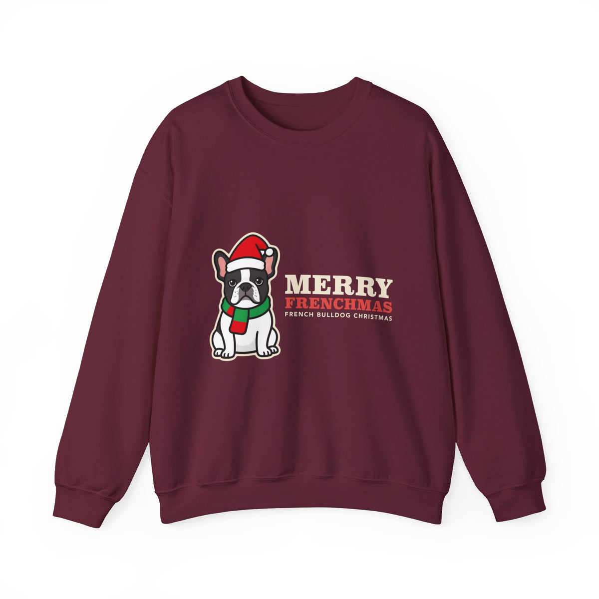 French Bulldog Christmas Crewneck Sweatshirt | Merry Frenchmas Frenchie Sweatshirt | Frenchie Mom Dog Christmas Gift