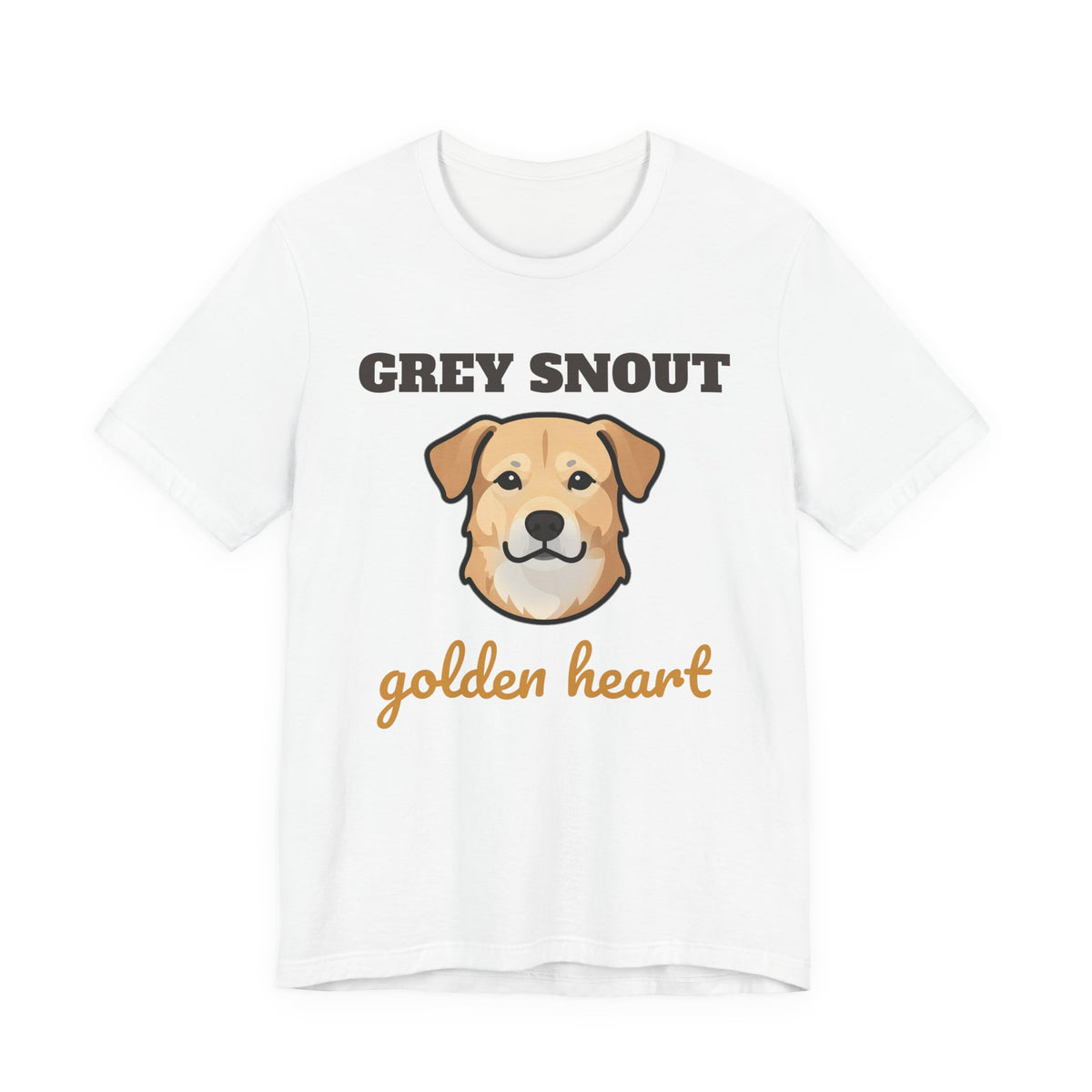 Senior Dog Gift Shirt - Grey Snout, Golden Heart Tee - original t-shirt design by Pastime Goods