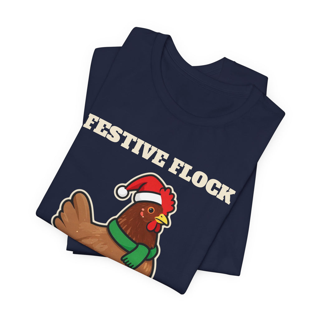 Festive Flock Chicken Christmas Tee