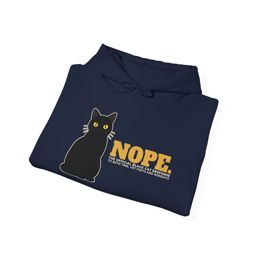Nope. Funny Black Cat Hoodie | Black Cat Lover Gift