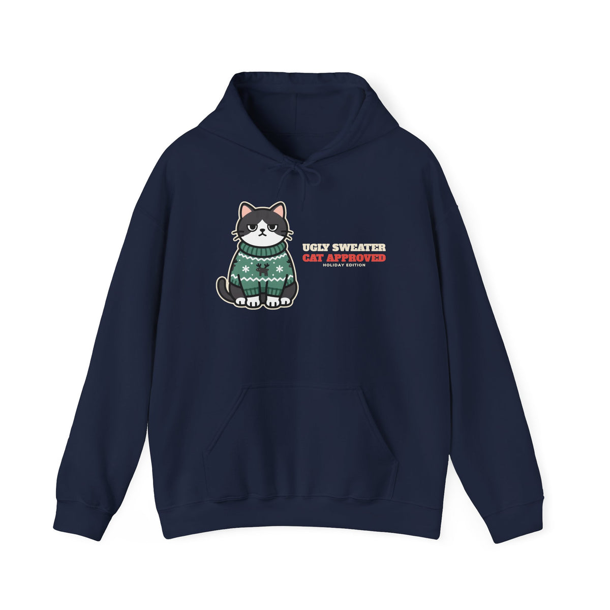 Cat Approved Ugly Christmas Sweater Hoodie