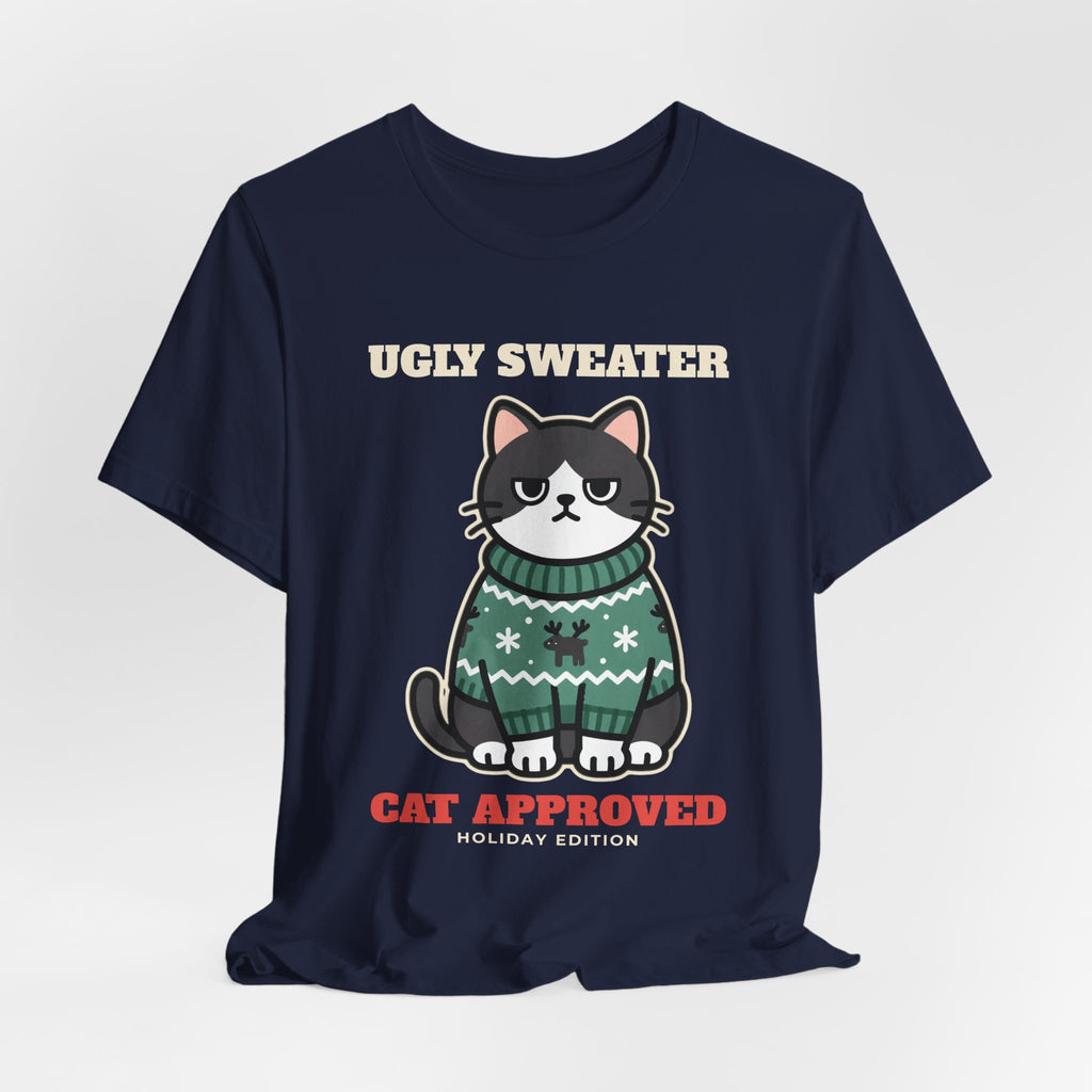 Cat Approved Ugly Christmas Sweater Tee