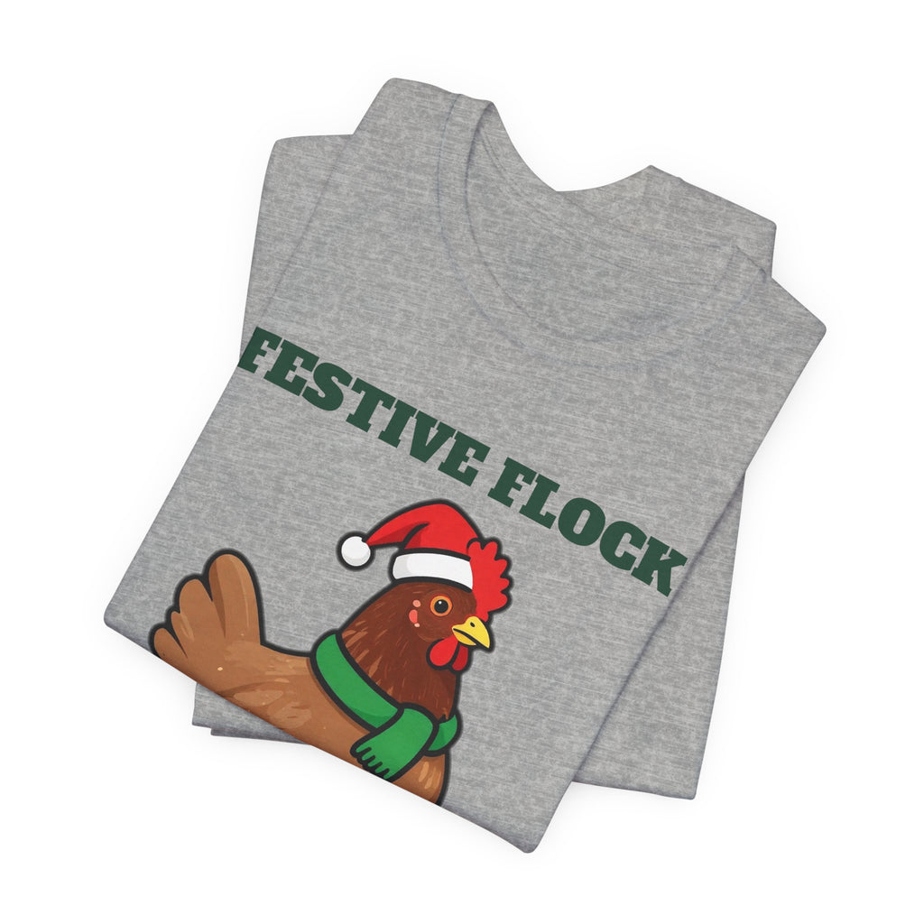Festive Flock Chicken Christmas Tee